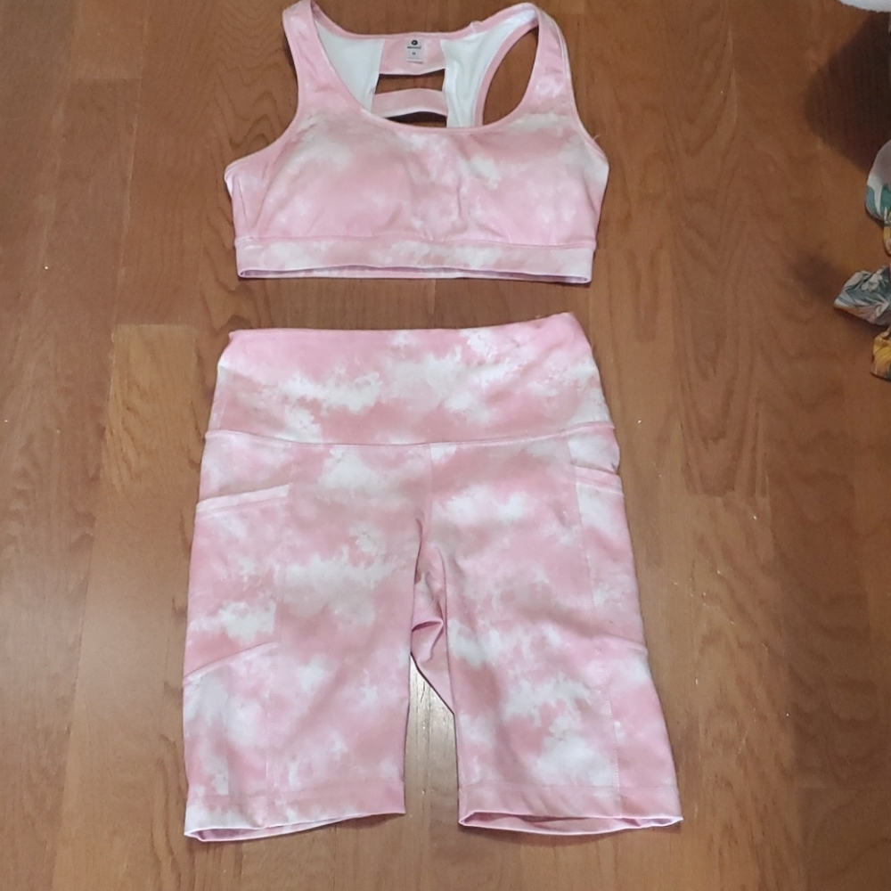 90 degree Biker shorts and sports bra set